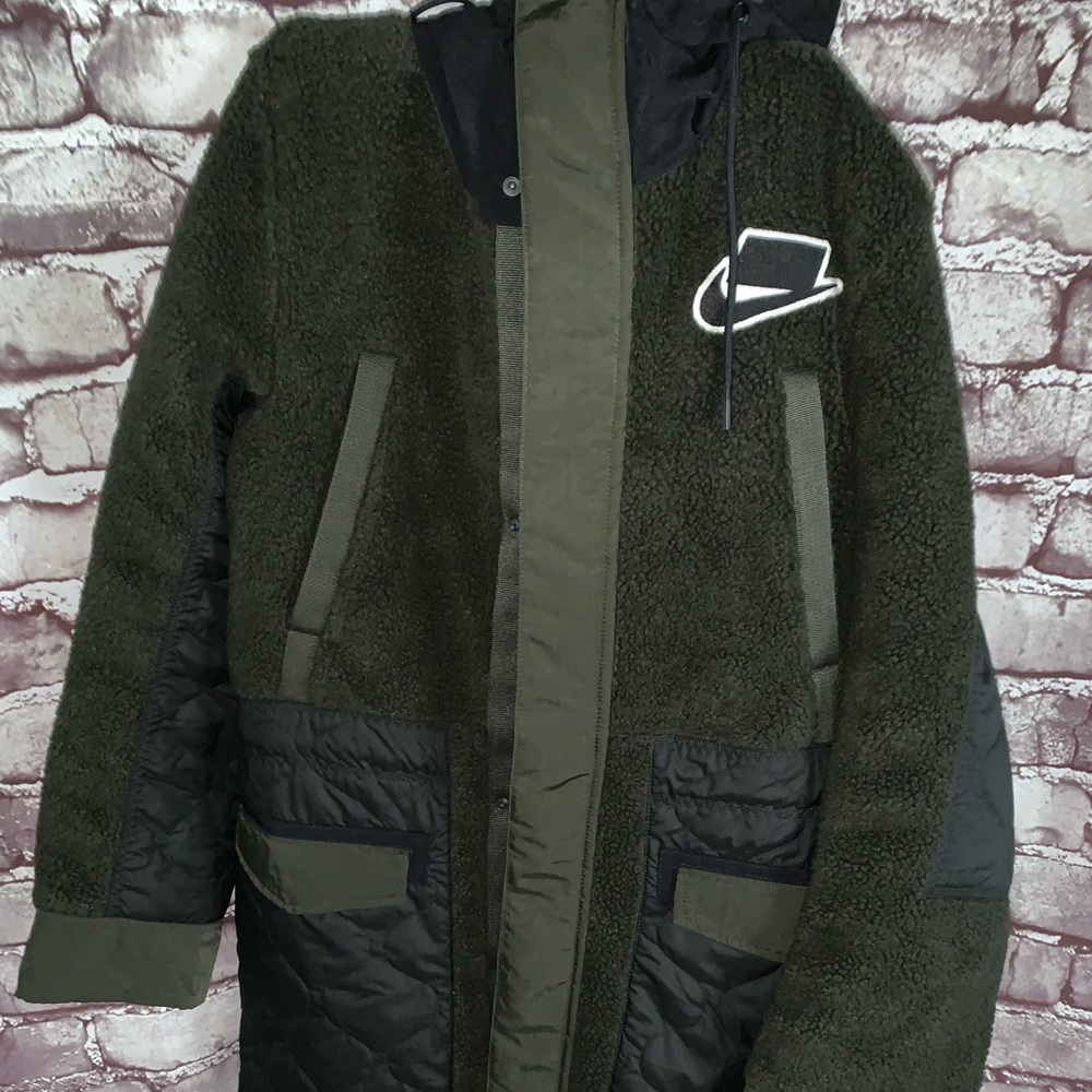 Nike Synthetic Fill Sherpa Parka Sequoia Sz Small